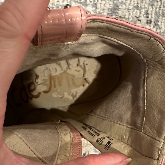 Women’s Iris Pink Croc Leather Western Bootie - Picture 16 of 16